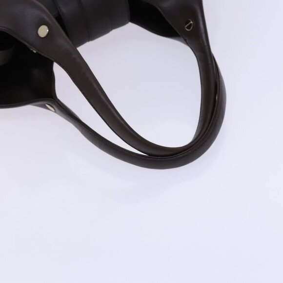 BVLGARI Chandra Shoulder Bag Leather Brown Gold Auth - Picture 16 of 16